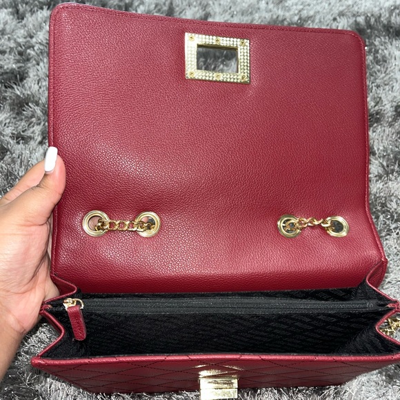Steve Madden Quilted, Chain strap bag in burgundy/maroon - Picture 3 of 8